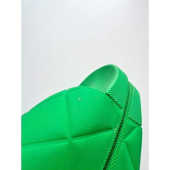 BOTTEGA VENETA Parakeet Green Rubber Intrecciato Pool Slides Sandals, Size 37 - Picture 13 of 16